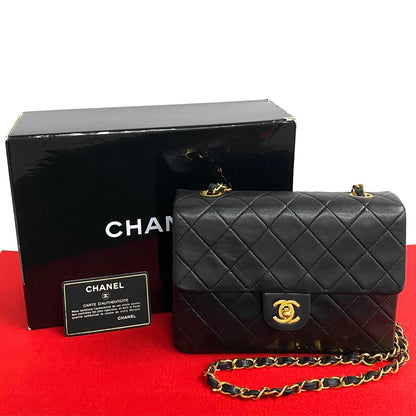 CHANEL Shoulder Bag lambskin black Matrasse