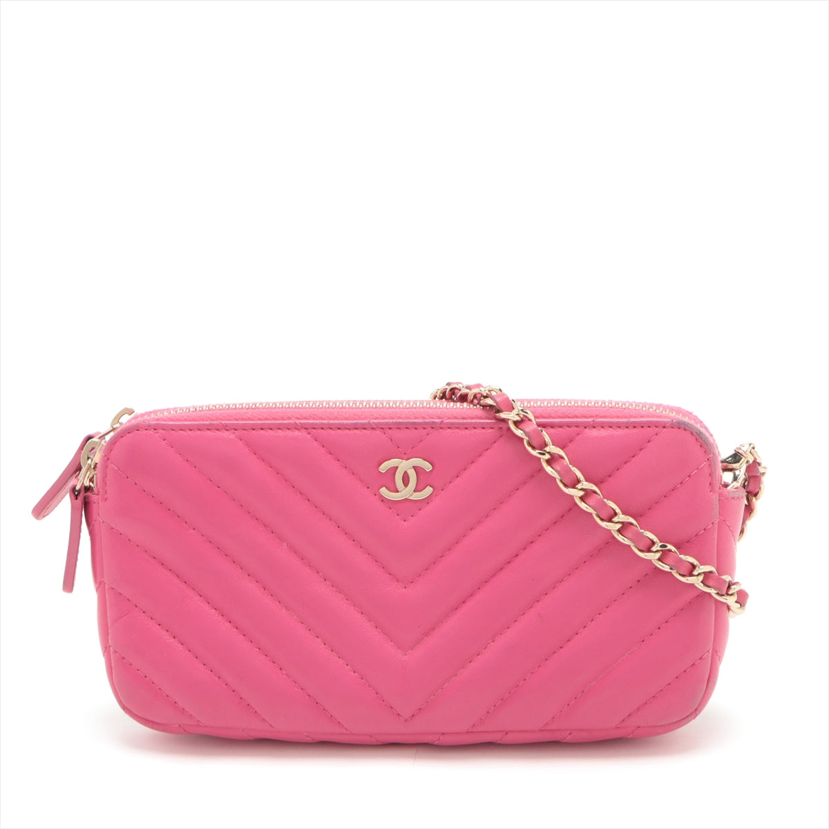 Chanel V Stitch  Chain Wallet Pink G  23rd