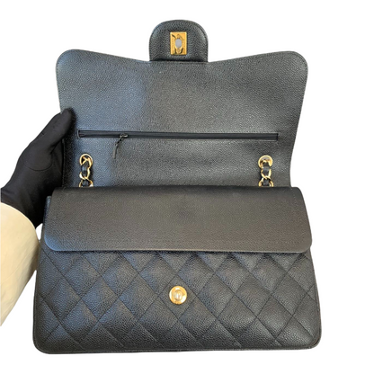 Classic Double Flap Jumbo Black Caviar GHW
