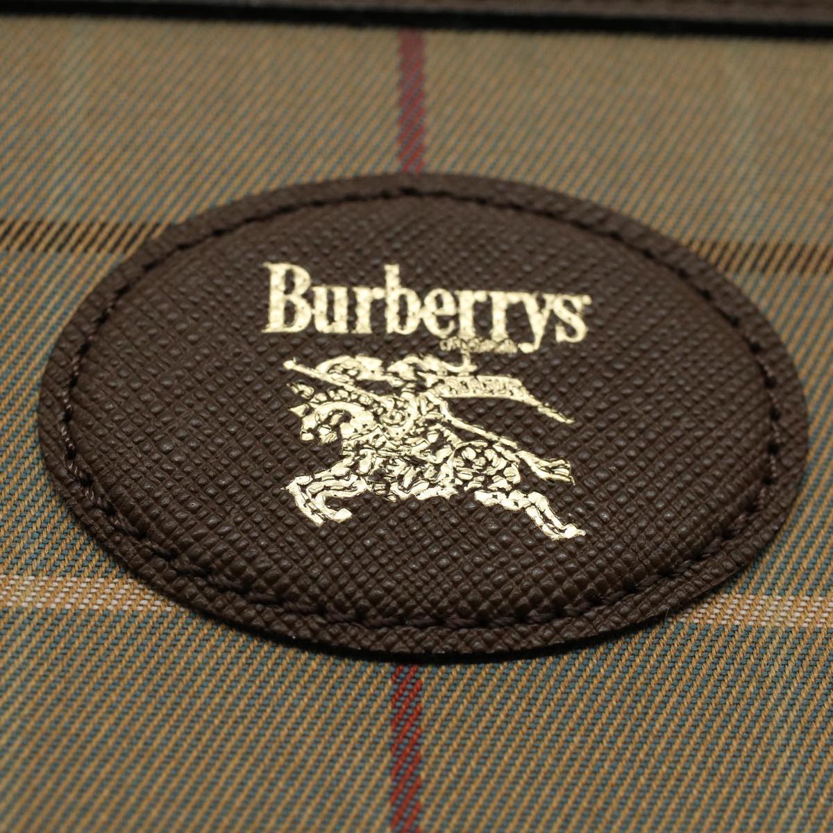 BurberrySs Nova Check Clutch Bag Nylon Canvas Green Auth 55670