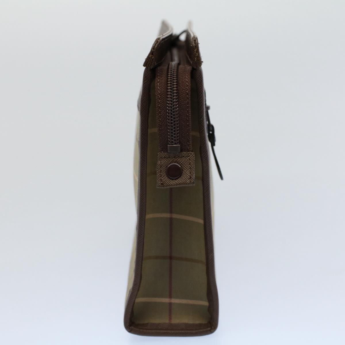 BurberrySs Nova Check Clutch Bag Nylon Canvas Green Auth 55670