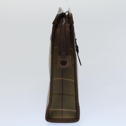 BurberrySs Nova Check Clutch Bag Nylon Canvas Green Auth 55670