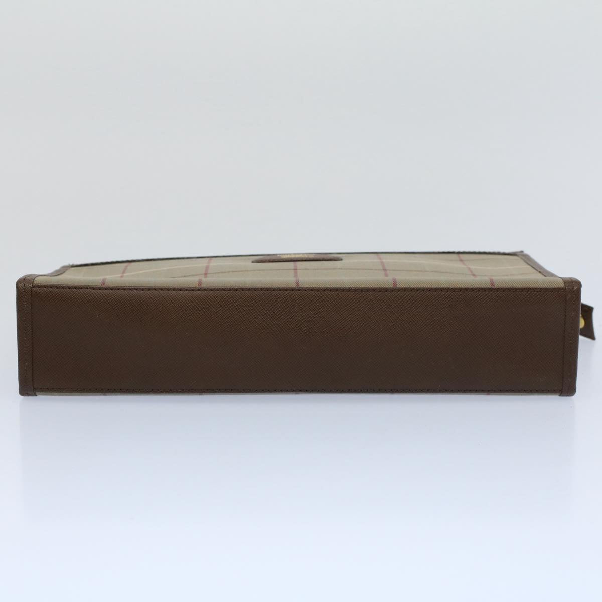 BurberrySs Nova Check Clutch Bag Nylon Canvas Green Auth 55670