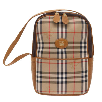 BurberrySs Nova Check Hand Bag Nylon Canvas Beige Auth 55746