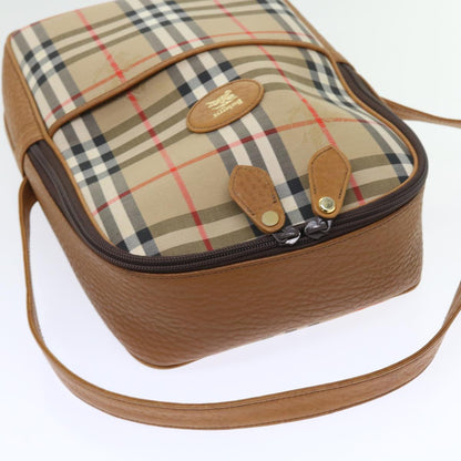 BurberrySs Nova Check Hand Bag Nylon Canvas Beige Auth 55746