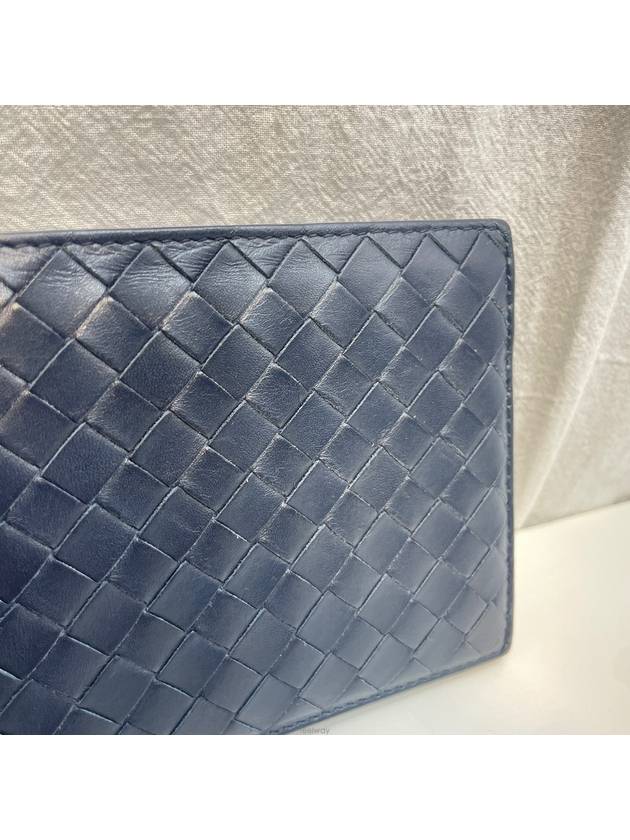 Luxury Bottega Veneta New level Intrecciato Navy Men s Bicycle Wallet