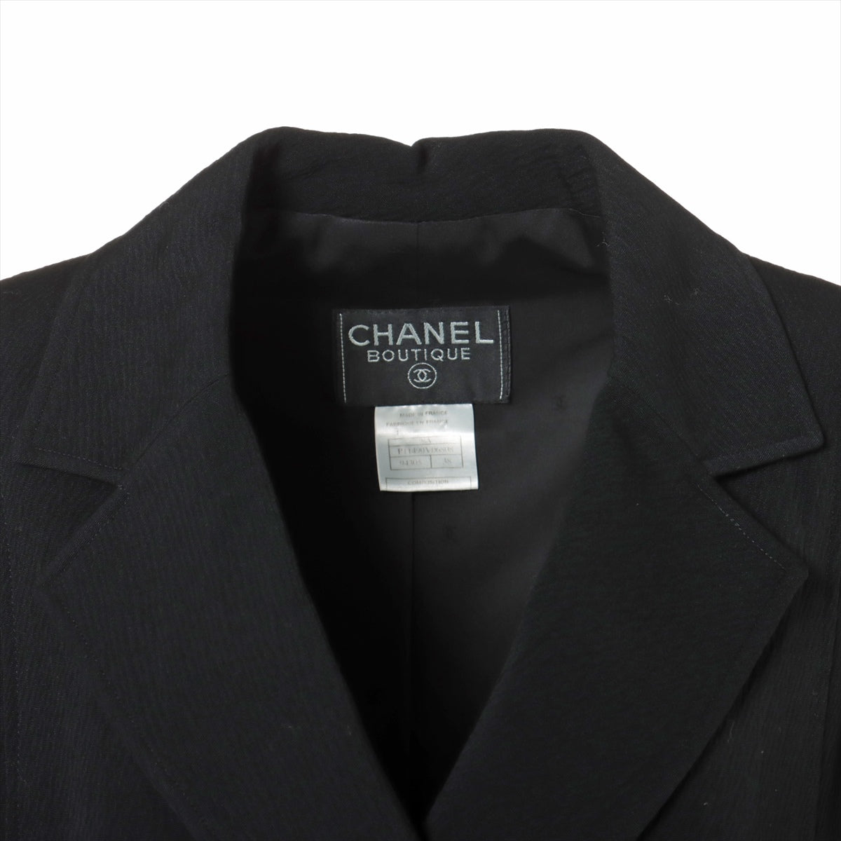 Chanel Coconut Button 98A Wool Setup 38  Black P11490