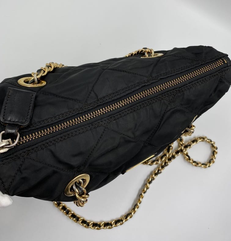 Prada Nylon Shoulder Bag with Chain Handle