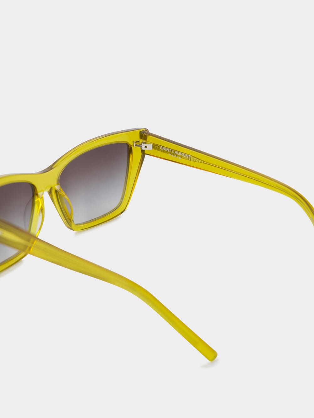 Transparent Acid Green Mica Cat-Eye Sunglasses
