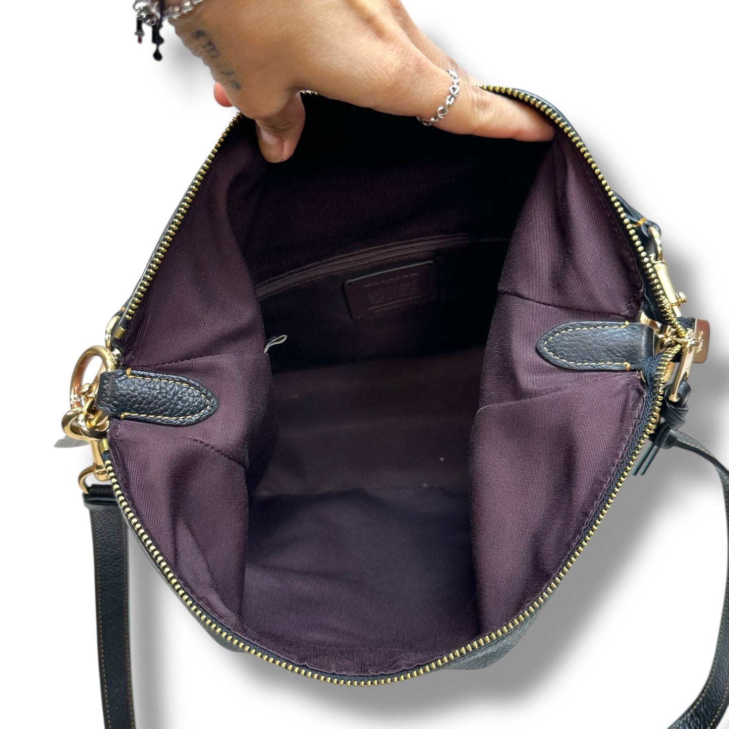 Pennie shoulder Handbag Designer By Coach, Size: Medium