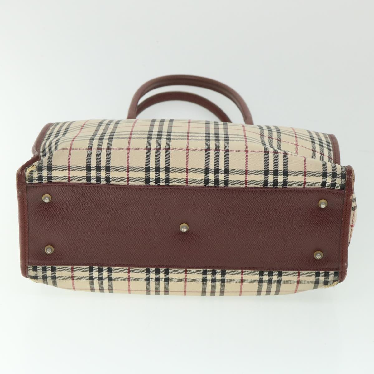 Burberry Nova Check Tote Bag Nylon Canvas Beige Auth 56272