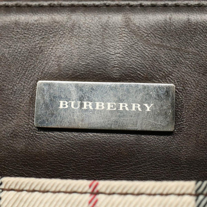 Burberry Nova Check Tote Bag Nylon Canvas Beige Auth 56349