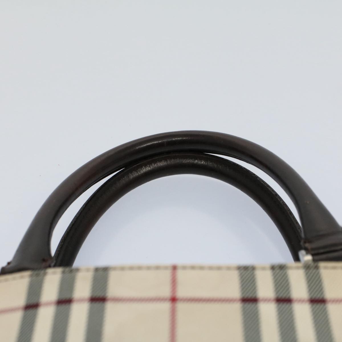 Burberry Nova Check Tote Bag Nylon Canvas Beige Auth 56349