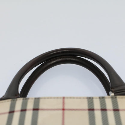 Burberry Nova Check Tote Bag Nylon Canvas Beige Auth 56349