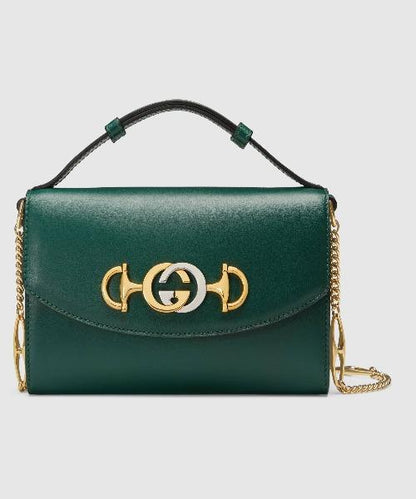 Gucci Zumi Dark Green Smooth Leather Mini Bag