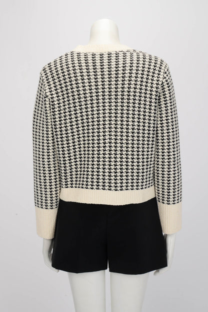 Dior Ivory & Black Technical Knit Houndstooth Twinset