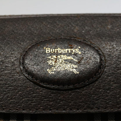 BURBERRYSs Nova Check Clutch Bag Nylon Canvas Beige Auth 56606