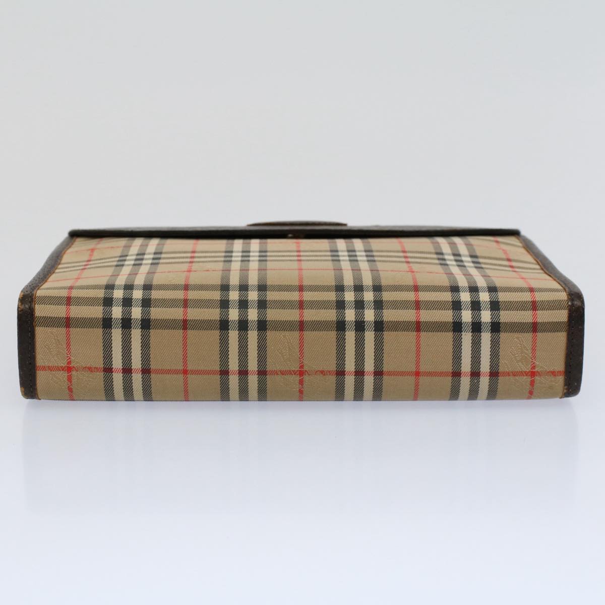 BURBERRYSs Nova Check Clutch Bag Nylon Canvas Beige Auth 56606