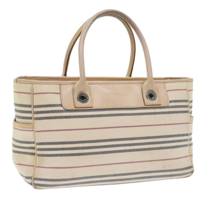 Burberry Hand Bag Canvas Beige Auth 56627