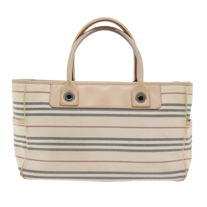 Burberry Hand Bag Canvas Beige Auth 56627