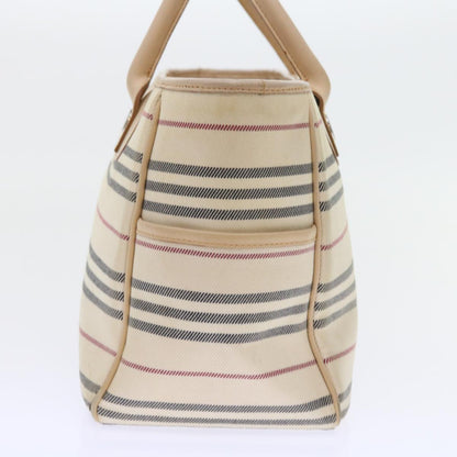 Burberry Hand Bag Canvas Beige Auth 56627