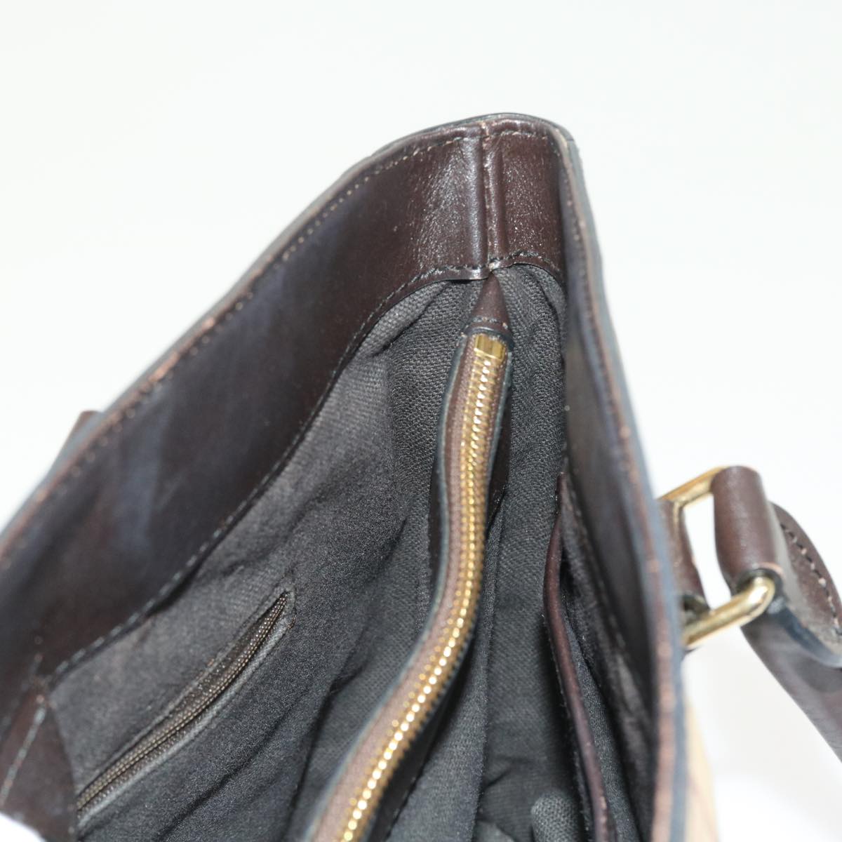 Burberry Nova Check Shoulder Bag PVC Leather 2way Beige Black Auth 56661