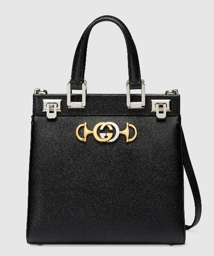 Gucci Zumi Grainy Leather Small Top Handle Bag Black