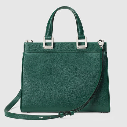 Gucci Zumi Grainy Leather Small Top Handle Bag Dark Green