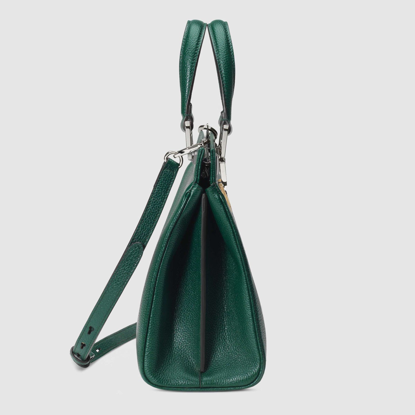 Gucci Zumi Grainy Leather Small Top Handle Bag Dark Green