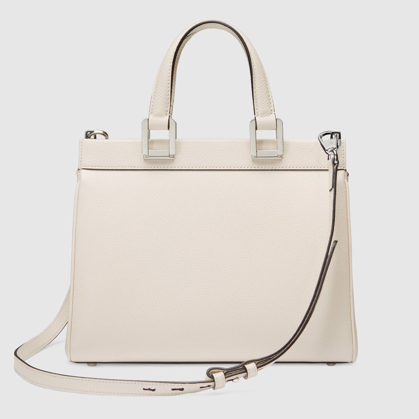 Gucci Zumi Grainy Leather Small Top Handle Bag White