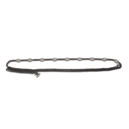 Chanel Gunmetal Crystal CC Chain Belt