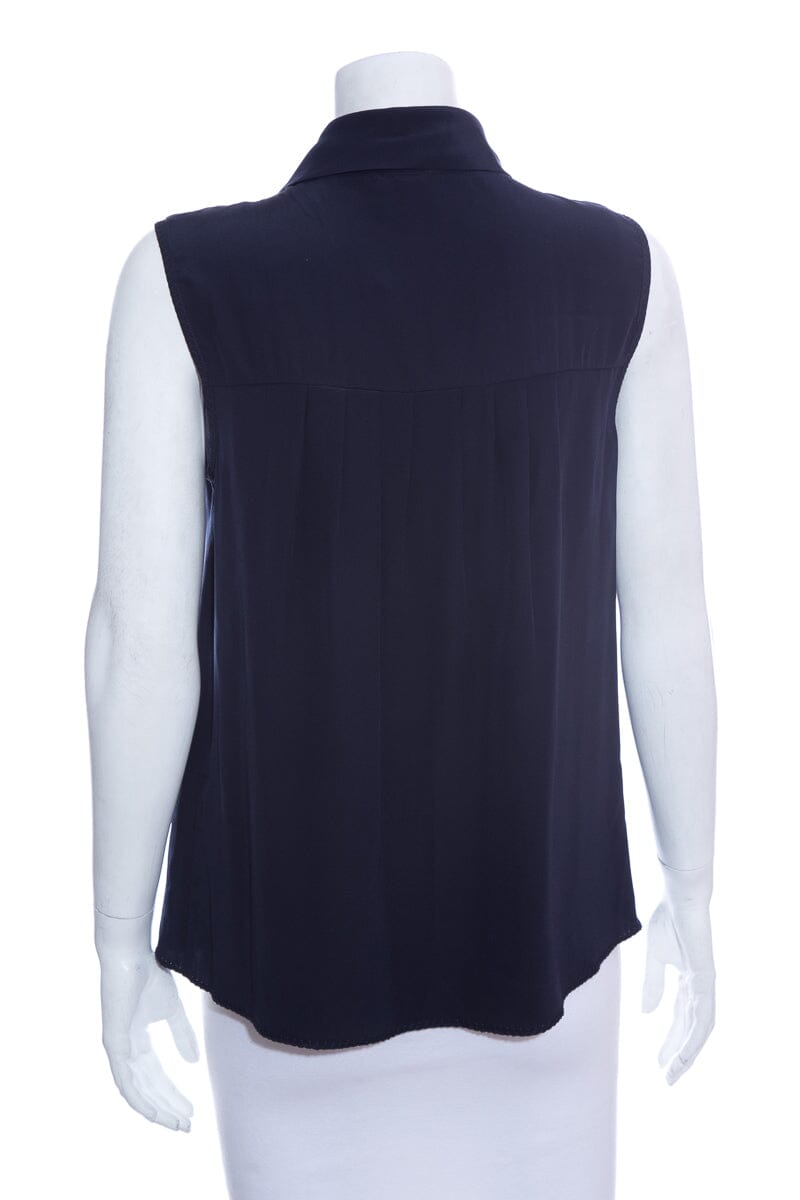 Chanel Midnight Silk Blouse SZ 40