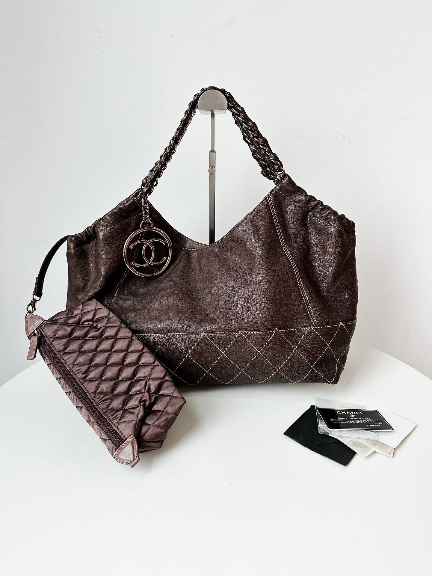 Vintage Chanel bag brown xcm
