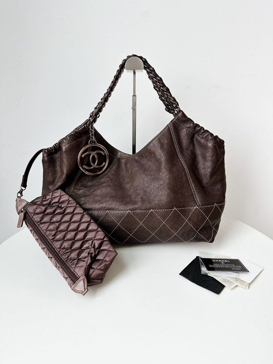 Vintage Chanel bag brown xcm