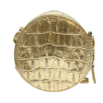Chanel Chain Shoulder Bag Calf leather Gold CC Auth A