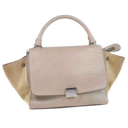 CELINE Handbag 174683MDB.03UN Leather, Suede pink beige 2WAYShoulder Trapeze Women Used