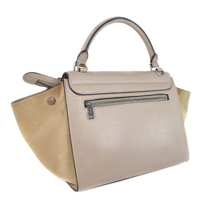 CELINE Handbag 174683MDB.03UN Leather, Suede pink beige 2WAYShoulder Trapeze Women Used