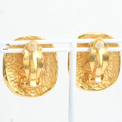 CHANEL Earring Plated Gold, Blue Stone gold Colored stone vintage Women Used