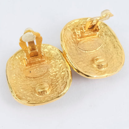 CHANEL Earring Plated Gold, Blue Stone gold Colored stone vintage Women Used