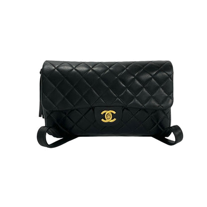 CHANEL Backpack lambskin black Matrasse