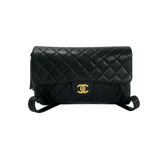 CHANEL Backpack lambskin black Matrasse