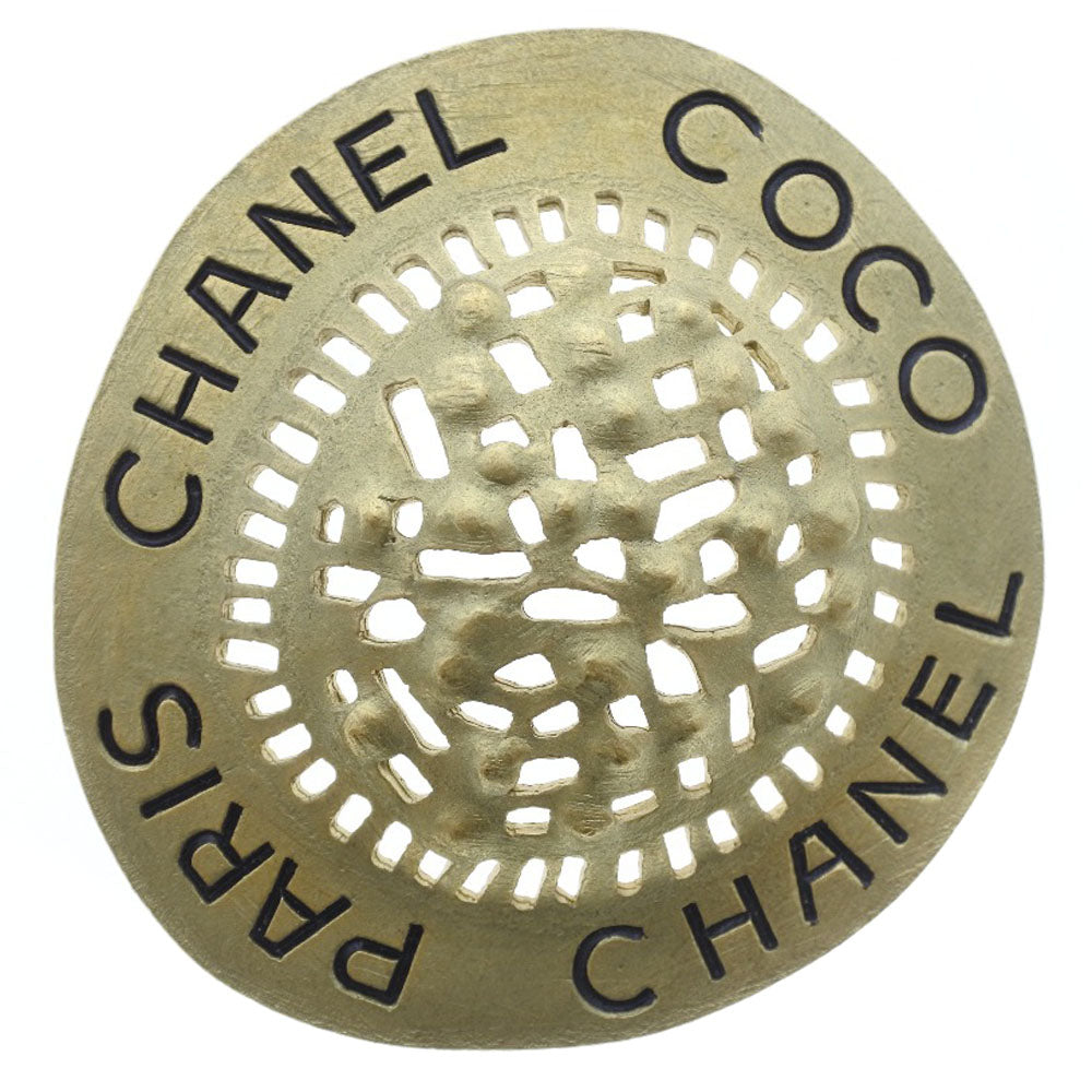 CHANEL Brooch Plated Gold gold hat motif Women Used
