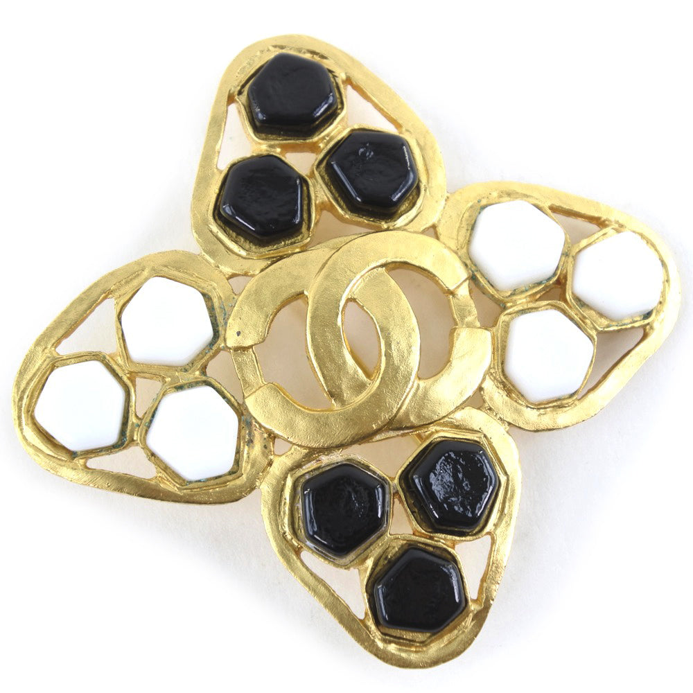 CHANEL Brooch Plated Gold gold COCO Mark Women Used