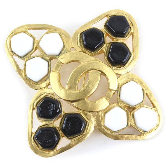 CHANEL Brooch Plated Gold gold COCO Mark Women Used
