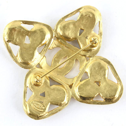 CHANEL Brooch Plated Gold gold COCO Mark Women Used