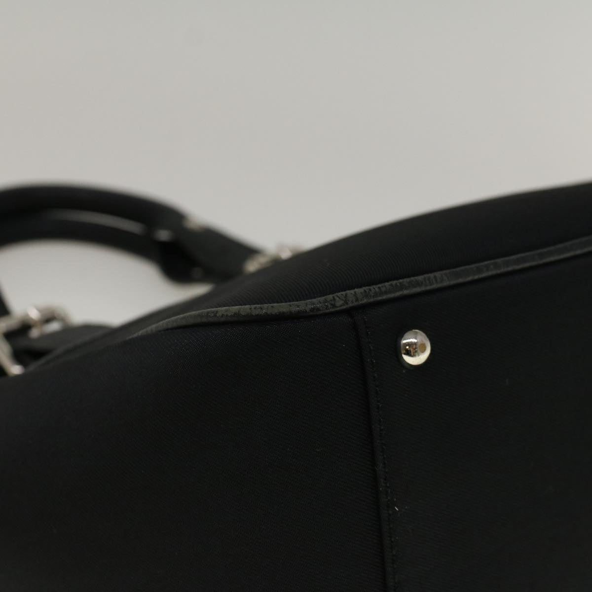 Burberry Nova Check Hand Bag Nylon Beige Black Auth 57242