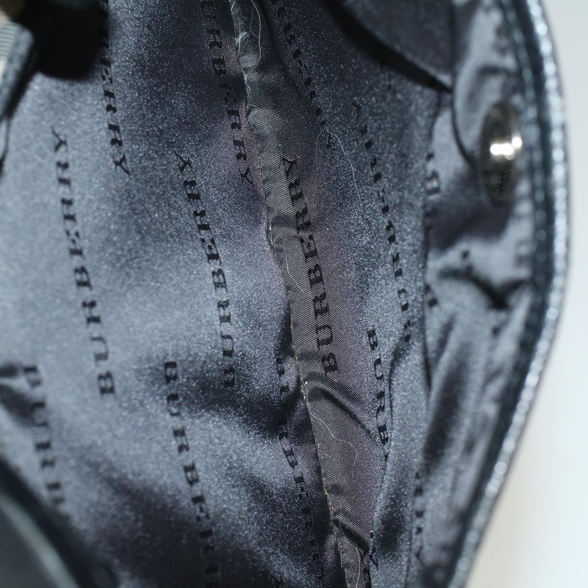 Burberry Nova Check Hand Bag Nylon Beige Black Auth 57242