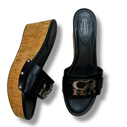 Sandals Designer By Coach In Black, Size: 9