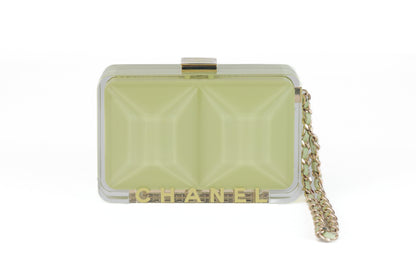 Chanel Mint Green Resin Vintage Mini Clutch Runway 1984