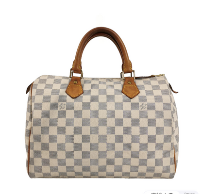 LV Louis Vuitton Damier Azur speedy 30 bag white 30cm*21cm*17.5cm 250210781057004